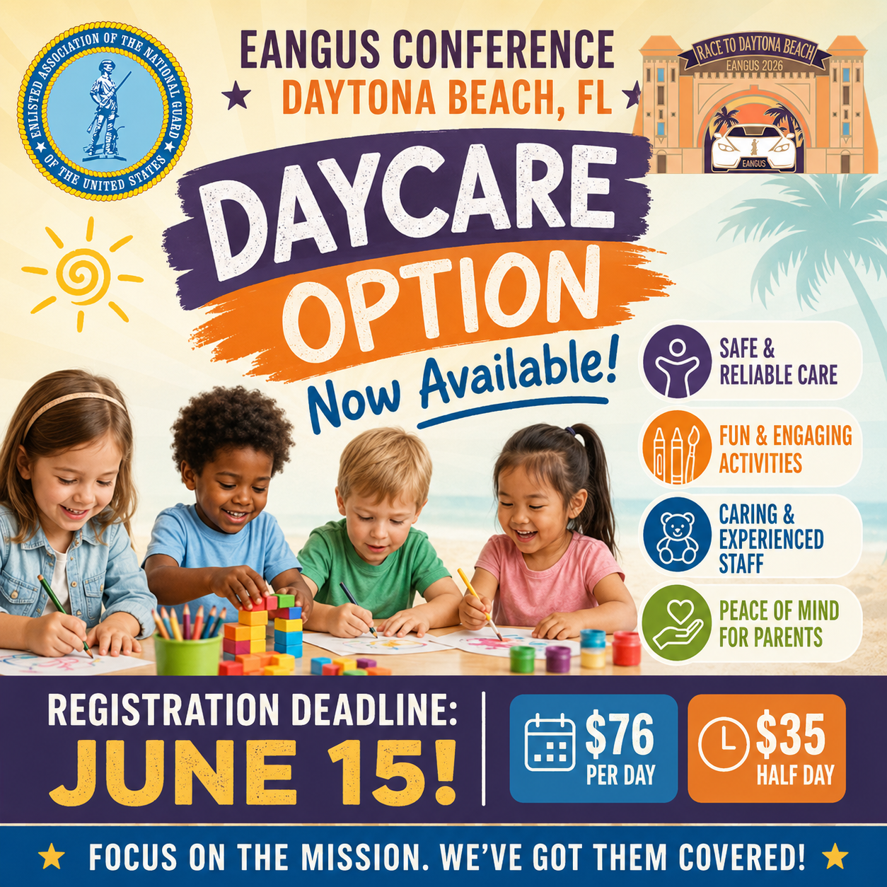 Childcare Services Available for the 2026 EANGUS Conference in Daytona Beach